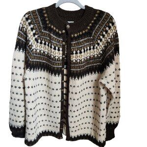 VINTAGE 50s Paul Mage Denmark Wool Handmade Ski Sweater Cardigan‎